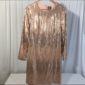 SOLD NWT Vince Camuto Rose Gold Sequin Cocktail Dress. Party Christmas New Years